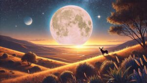 Full-Moon-in-Sagittarius-over-a-golden-field-at-twilight.-Supermoon-energy-for-astrological-signs
