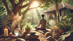 A-serene-setting-for-breathwork-and-grounding-featuring-a-person-seated-in-a-meditative-position-outdoors-surrounded-by-natural-elements-like-rock
