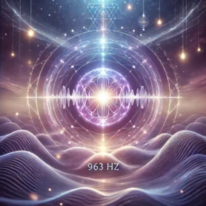 A-serene-and-mystical-visualization-of-the-963-Hz-frequency-symbolizing-divine-harmony.-The-image-features-glowing-waves-of-light-in-soft-purples
