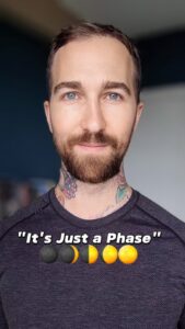 Canada's Tarot reading expert Chris Bennett with It's Just a Phase moon shirt
