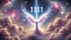 A-mystical-ethereal-scene-featuring-the-glowing-angel-number-1111-in-the-sky.-The-background-is-a-dreamy-cosmic-expanse-filled-with-soft-swirling.