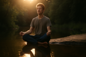 Man-sitting-in-lotus-position-meditating-to-increase-psychic-abilities