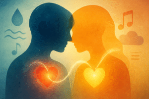 wo-people-connected-through-heart-chakras-to-communicate-through-telepathy