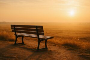 reflective-empty-bench-at-sunrise-peaceful-solitude