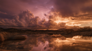 still-water-intuition-vs-grief-psychic-connection-lightning-storm-over-water