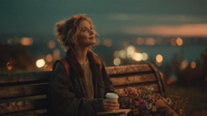 a-woman-on-a-park-bench-at-twilight-looking-up-hopeful-about-her-future-representing-growth-with-tarot