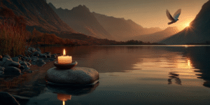 psychic_arrival_candle_dove_lensflare_sunset