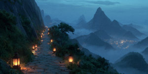tarot-reflection-mountain-path-candles-masks-blindspots