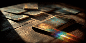 tarot-cards-illuminated-by-a-prism-of-light-on-a-wooden-table-easy-to-read-tarot-cards-how-to-by-a-tarot-expert