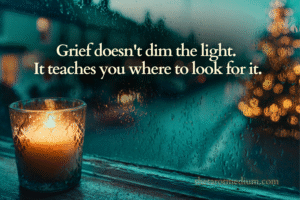 A frosted winter window viewed from outside, revealing a single lit candle glowing warmly indoors.