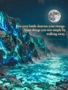 Surrealist collage of bioluminescent coastal cliffs glowing electric blue and turquoise at night, silver gray full moon against midnight blue sky, Aquarius zodiac color palette cosmic landscape