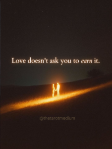 Love doesn't ask you to earn it. Two silhouettes standing in an open field illuminated by warm light, representing early relationship patterns and the search for unconditional love explained by a psychic medium.